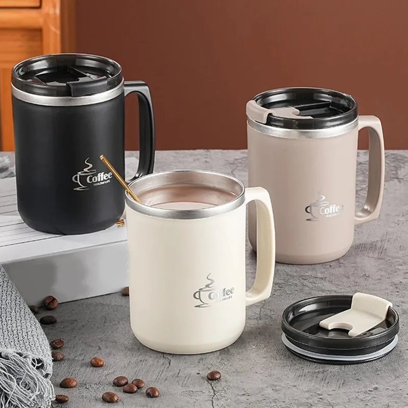 450Ml Stainless Steel Cup Tea Milk Coffee Cup 304 Double Wall Insulated Sealed Anti Scalding Drinking