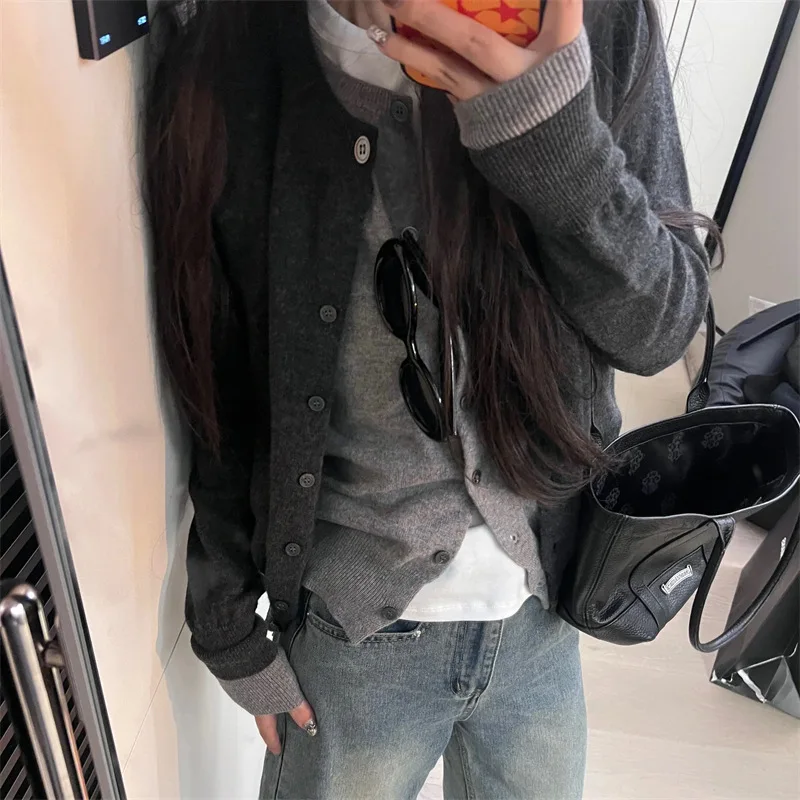 Women Autumn Knitted Sweater Cardigan Long Sleeve