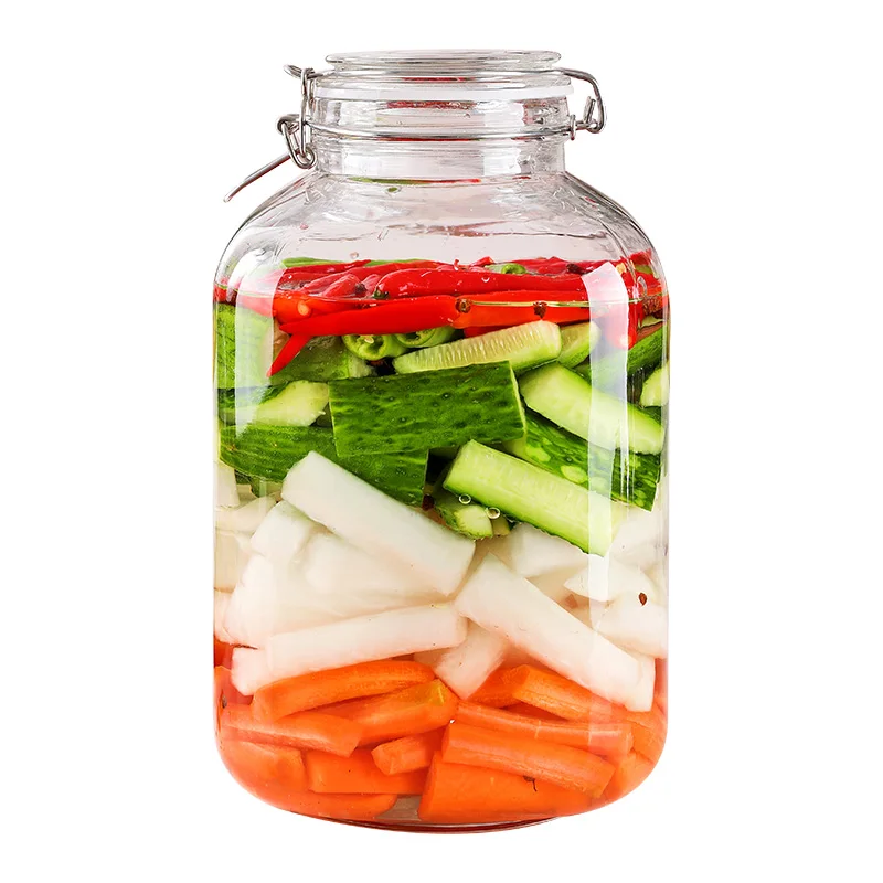 Chinese style creative pickle jar glass sealed jar Sichuan pickle  pepper hot cabbage pickle jar household kitchen storage jar 2