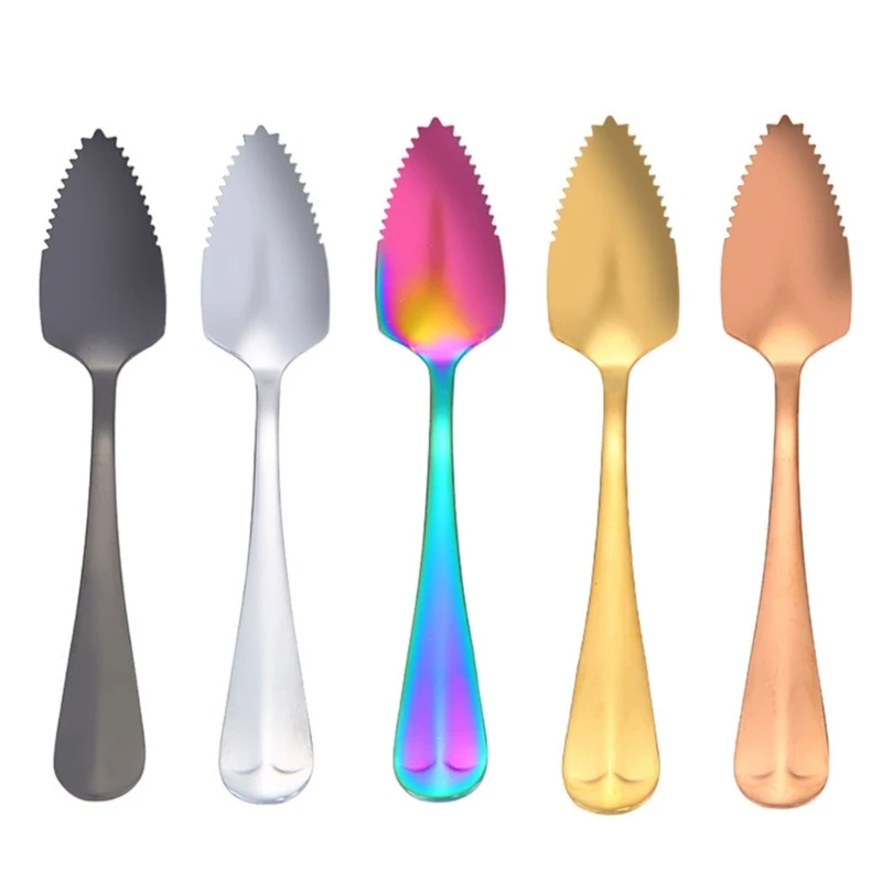 Stainless Steel Grapefruit Spoon Serrated Coffee Stirring Spoons Tableware Dropship