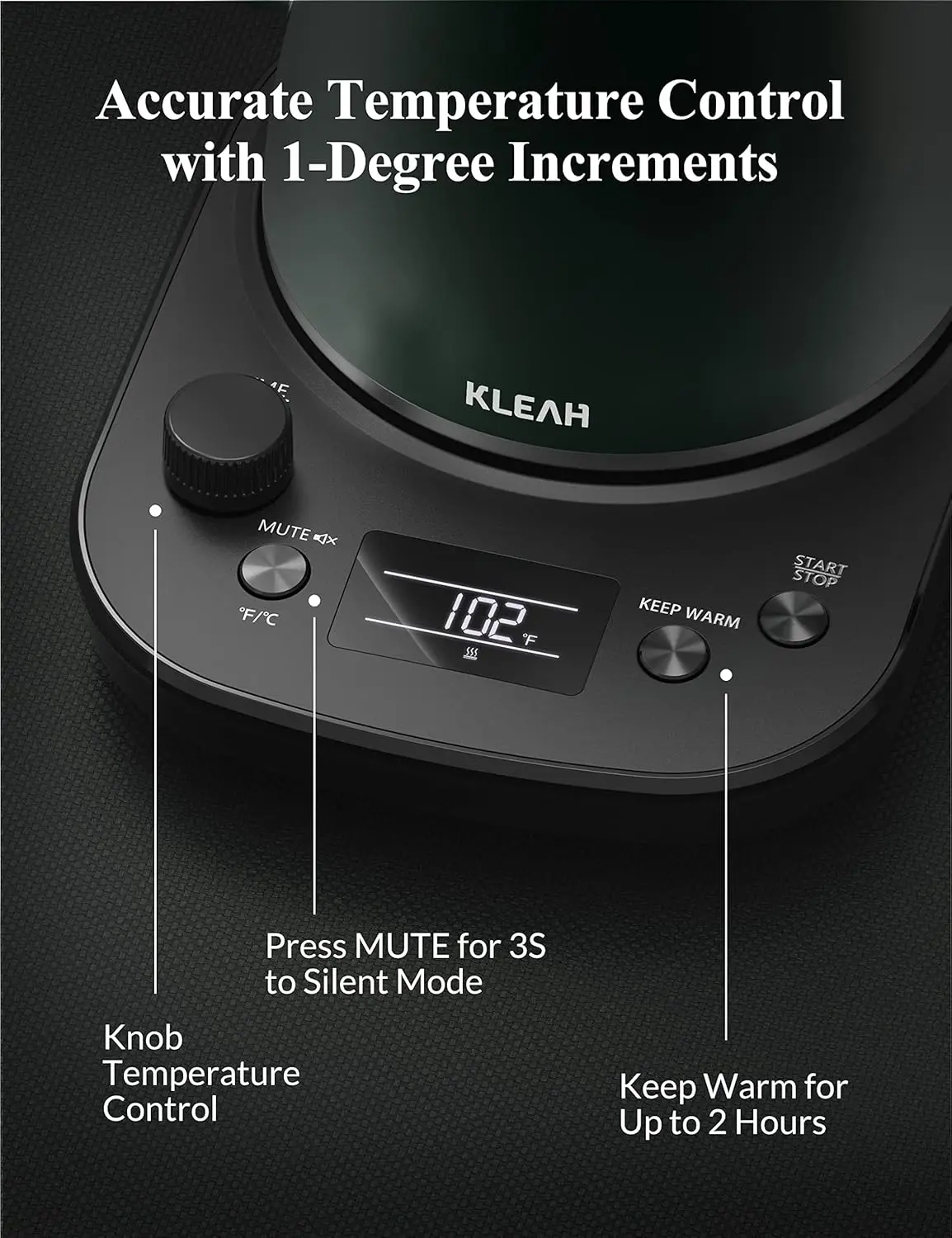 Gooseneck Electric Kettle 0.8L with Temperature Control & Keep Warm 2