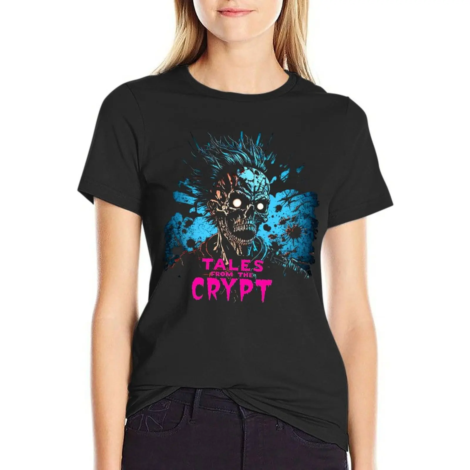 Halloween Movie Crypt T-shirt funny Short sleeve tee summer clothes summer clothes for Women