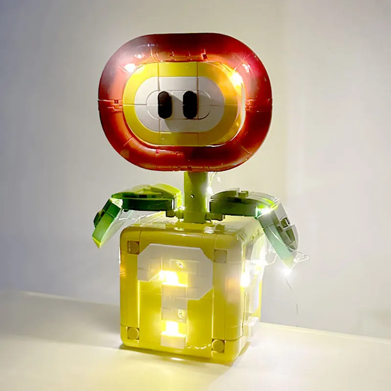 MOC Piranha Plant Potted Model Fit 71426 Flame Flower Assembled Building Blocks Bricks Children Puzzle Toys Kids Christmas Gifts 5