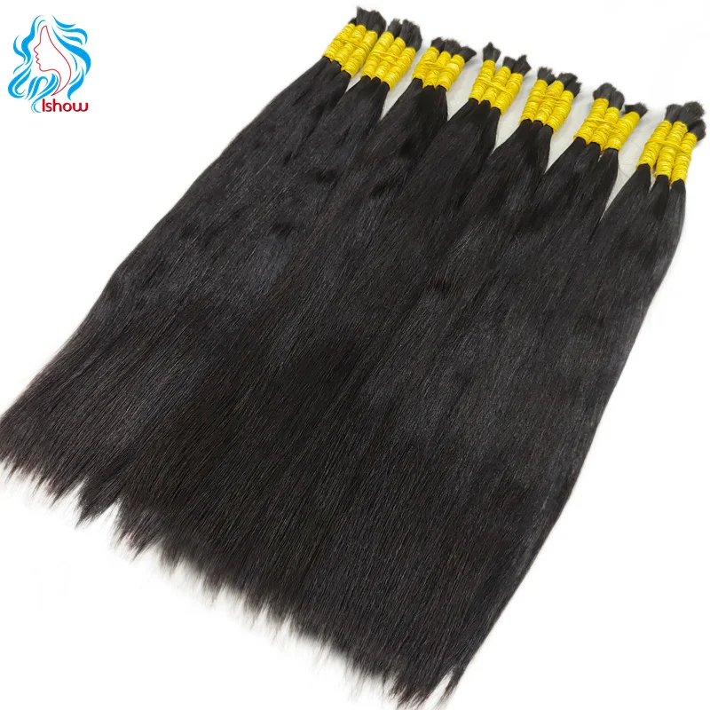 Wholesale Human Hair Bulk For Braiding Natural Color Straight Indian Hair No Weft Braiding Bulk Hair Extensions For Women 50g 2