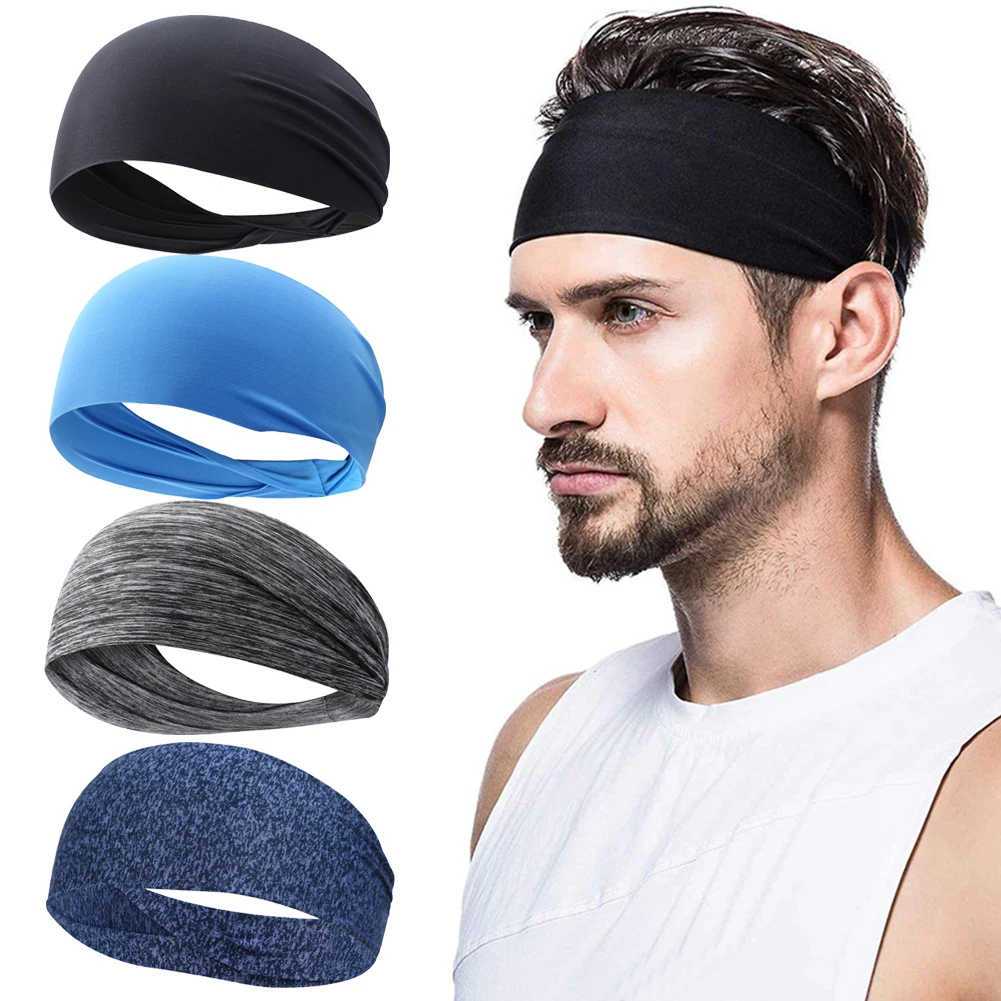 Sports Headbands Unisex Fitness Elastic Turban Sweat Absorption Breathable Quick Drying