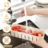 Food Storage Container With 4 Grids, Plastic Food Containers with Removable Drain Plate and Lid, Stackable Portable Freezer 3