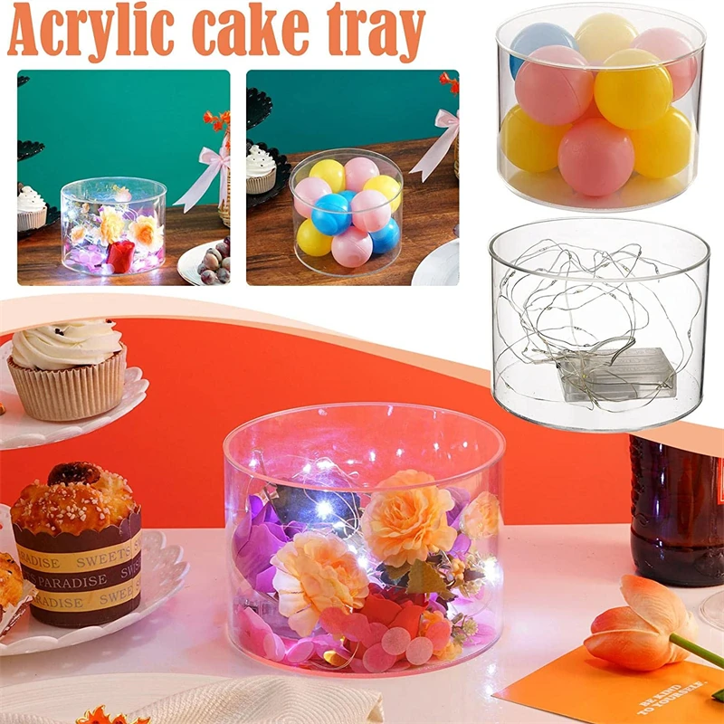 Cake Making Tools Cake Decorating Tools Cake Baking Tools Transparent Round Acrylic Cake Display Board Scraper Tray