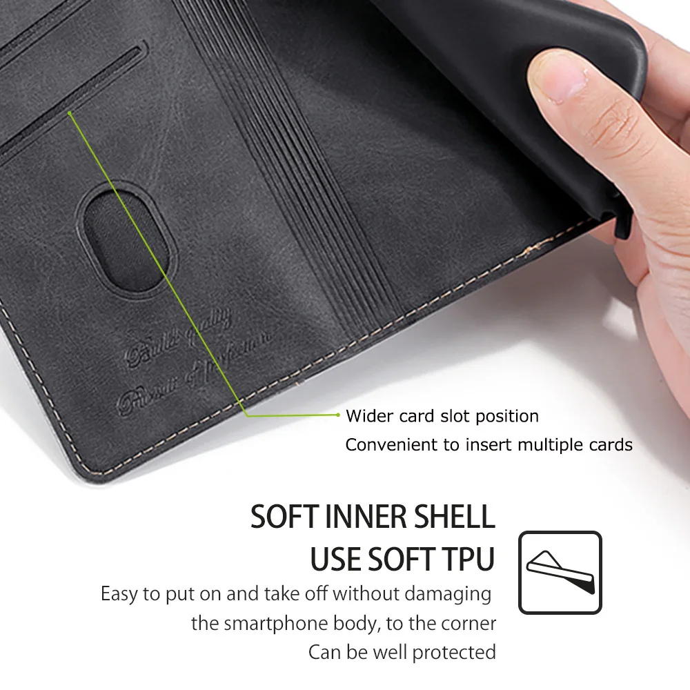 Luxury Leather Wallet Phone Case Flip Cover with Card Holder