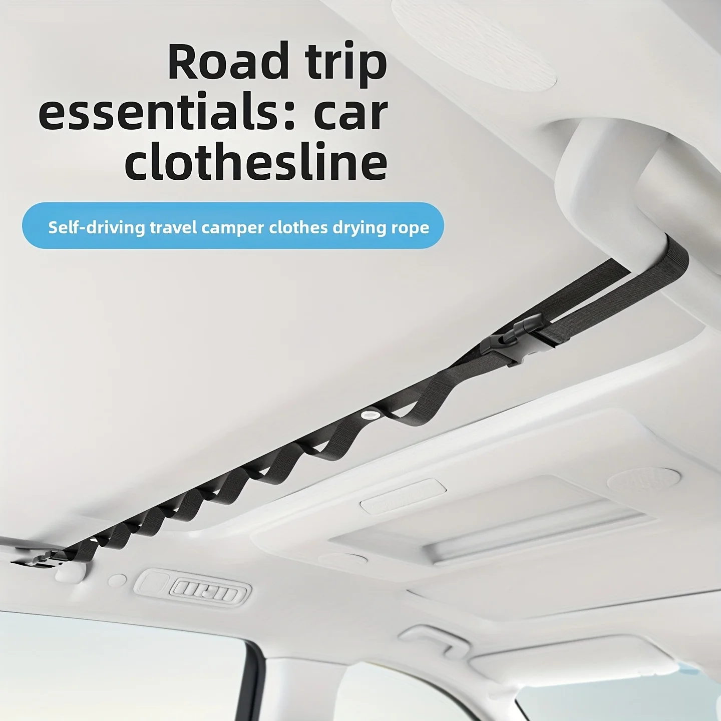 Car Clothesline Car Multi-Functional Hanging Rack for Rear Seats,Storage and Fixing Hooks,Car Interior Accessories,Car Organizer