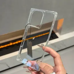 Sophisticated Transparent Rectangle Phone Case with Air - Infused Soft Cover - iPhone 15 Plus (A)
