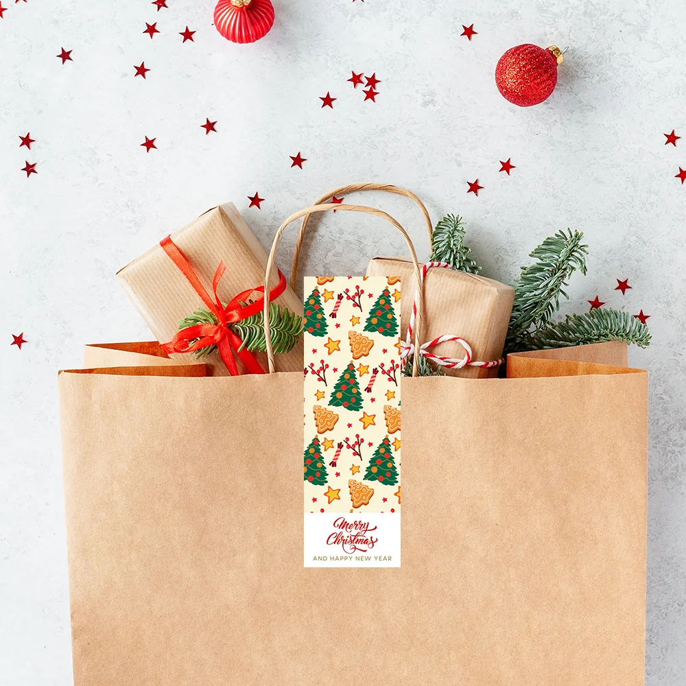 36-108Pcs Merry Christmas Rectangle Seal Stickers Labels Santa Claus Gift Package Stickers Labels Wrapping Gift Box Label Tags