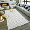 Faux Rabbit Fur Carpet Living Room Fluffy Soft Area Rug Rectangle Fuzzy Bedroom Machine Washable Shaggy Nursery 3d Bubble Rug 1