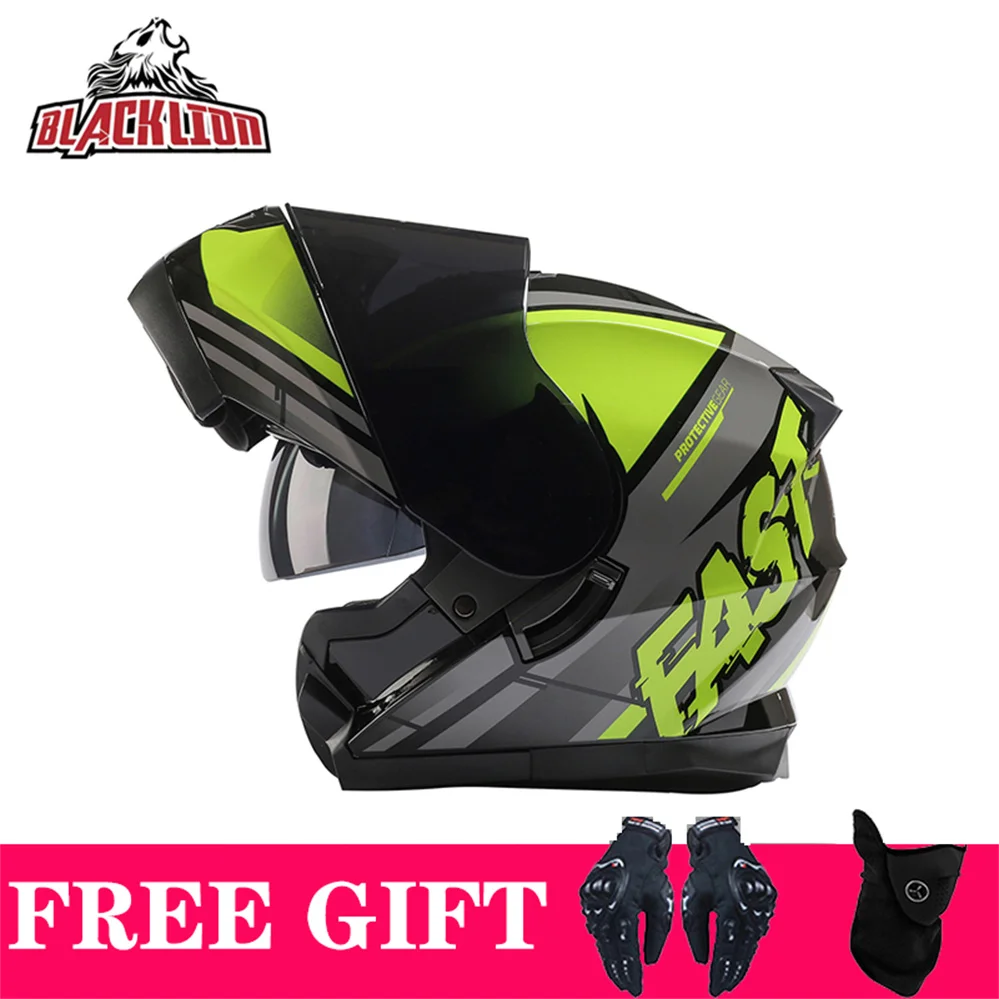 Moto Adv Casco Doppia Visiera Dirt Bike Casco Modulare Integrale Moto Quattro Stagioni Casco Dual Lens Moto Casco