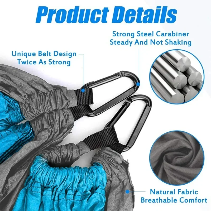 Camping hammock hammock straps double hammock Oversized Double Camping Hammock Portable Tree Straps Hammock 210T Nylon Travel Hammock Lightweight Parachute Hammocks