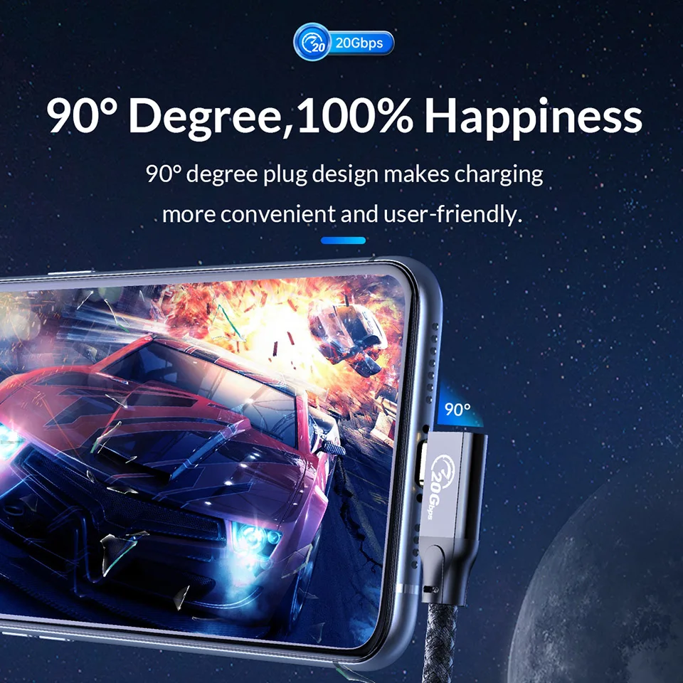 ORICO   PD   ̺, 20Gbps USB C to USB C ̺, 100W Ŀ HD 4K 60Hz , ƺϿ E ũ Ĩ 