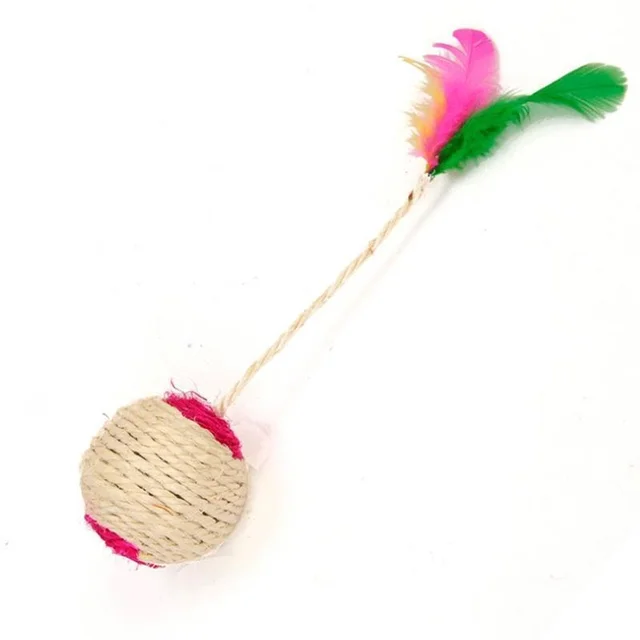 Cat Toy Cat Sisal Scratching Ball Training Interactive Toy for Kitten Pet Cat Supplies Feather Toy  Cat Toys Interactive 6