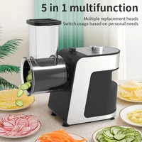 Trancheuse à légumes électrique 500W, coupe-légumes de cuisine, trancheuse à carottes, trancheuse à pommes de terre, trancheuse à concombres, hachoir alimentaire multifonction 5 en 1 avec lame 3