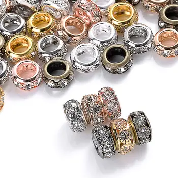 Rhinestone Metal Spacer Beads – Gold & Silver 1