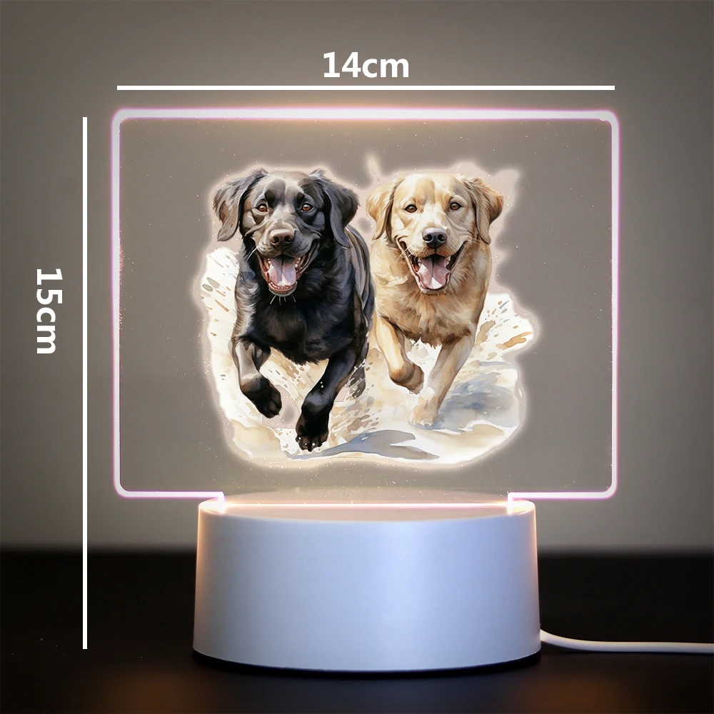 래브라도 LED 야간 조명, 3D 야간 조명, 어린이 장난감, 생일 크리스마스 선물