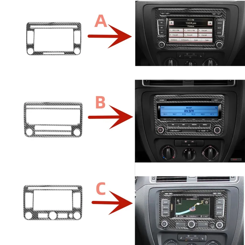 

Аксессуары для Volkswagen Jetta 2011-2014, карбоновая рамка для внутренней отделки автомобильной навигации, мультимедийная фотография