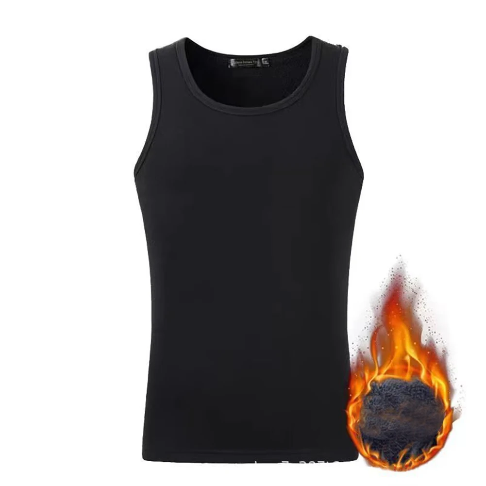 thumbnail image 1 of Camiseta sin mangas con forro polar para hombre, ropa interior cálida, camiseta interior con capa Base térmica, pijamas, camiseta Base transpirable, 1 of 5