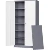 Metal Storage Cabinet with Lock Door and 5 Shelves,6 Tier Steel Garage Tool Cabinet 72" H X 36" W X18 D (White Gray) 1