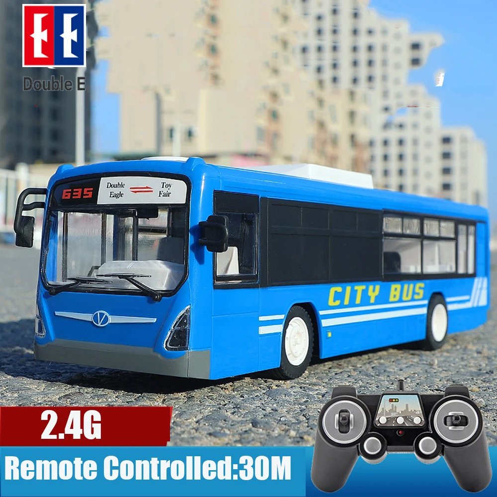 Double E Rc Bus 6 CH 2.4G Radio Controlled Car City Express High Speed One Key Start Function Sound and Light Toys Boys Children 2