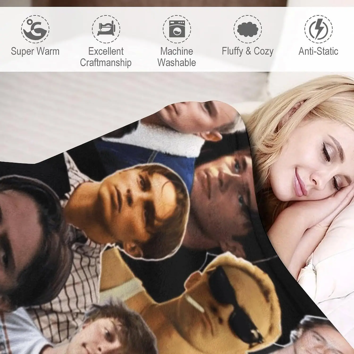 PTNQAZ Drew Starkey Blanket,Blanket,Soft and Comfortable Flannel Blanket,Suitable for Outdoor Travel Camping,Room Bed Sofa Decor