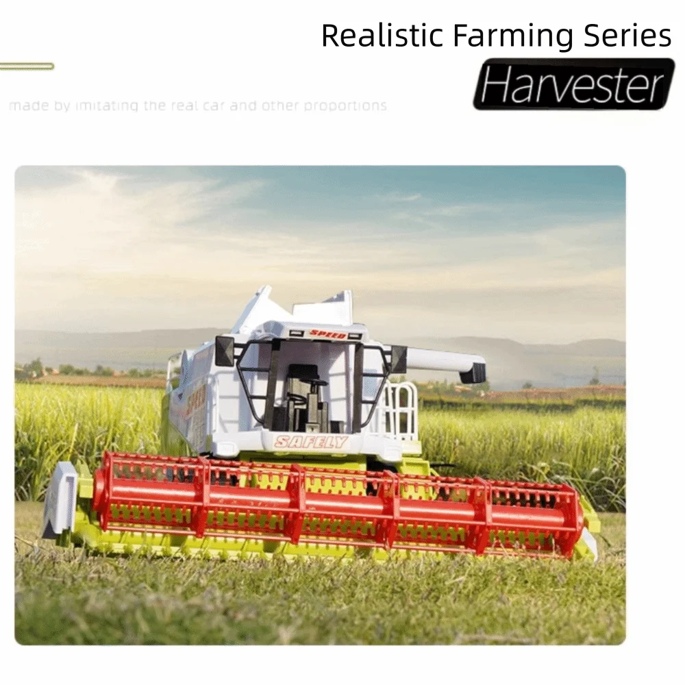 High Simulation Farm Tractor Toy Movable Joint Inertial Driving Harvester Truck Model Educational Fall Resistance Farm Truck Toy