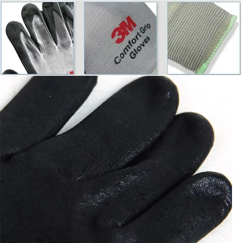 3M Work Gloves Comfort Grip wear-resistant Slip-resistant Gloves Anti-labor Safety Gloves Nitrile Rubber Gloves Comfortable
