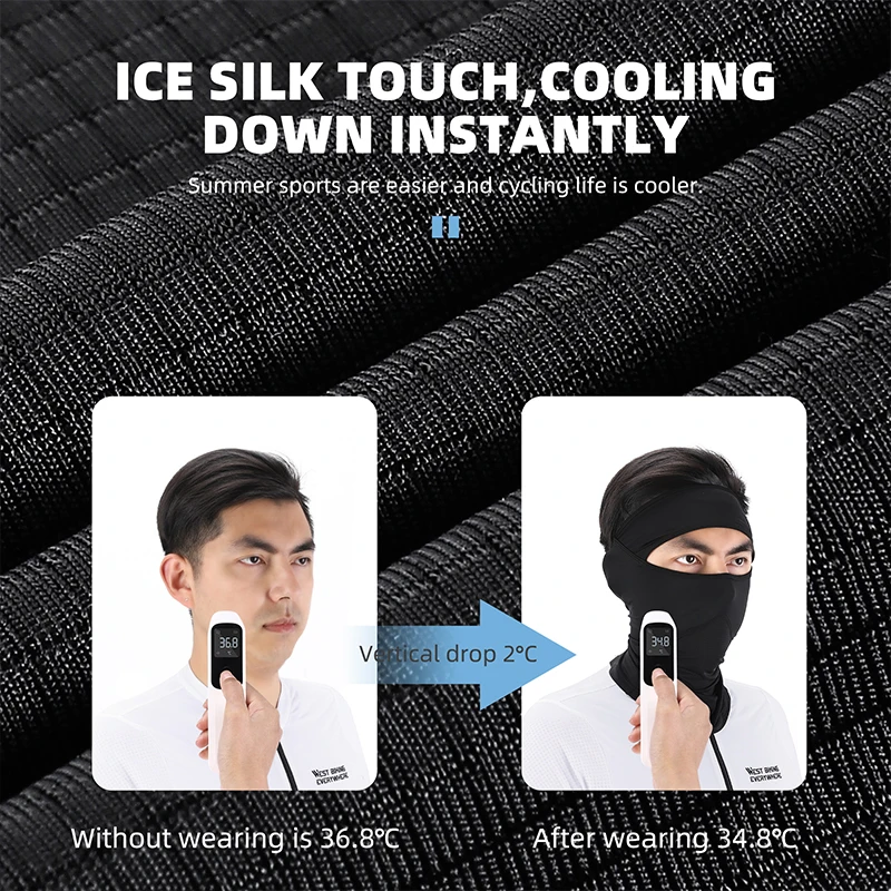WEST BIKING Sun Protection Balaclava Cycling Mask Anti-UV Men Women  Full Face Bicycle Motorcycle Running Cooling Sport Headgear