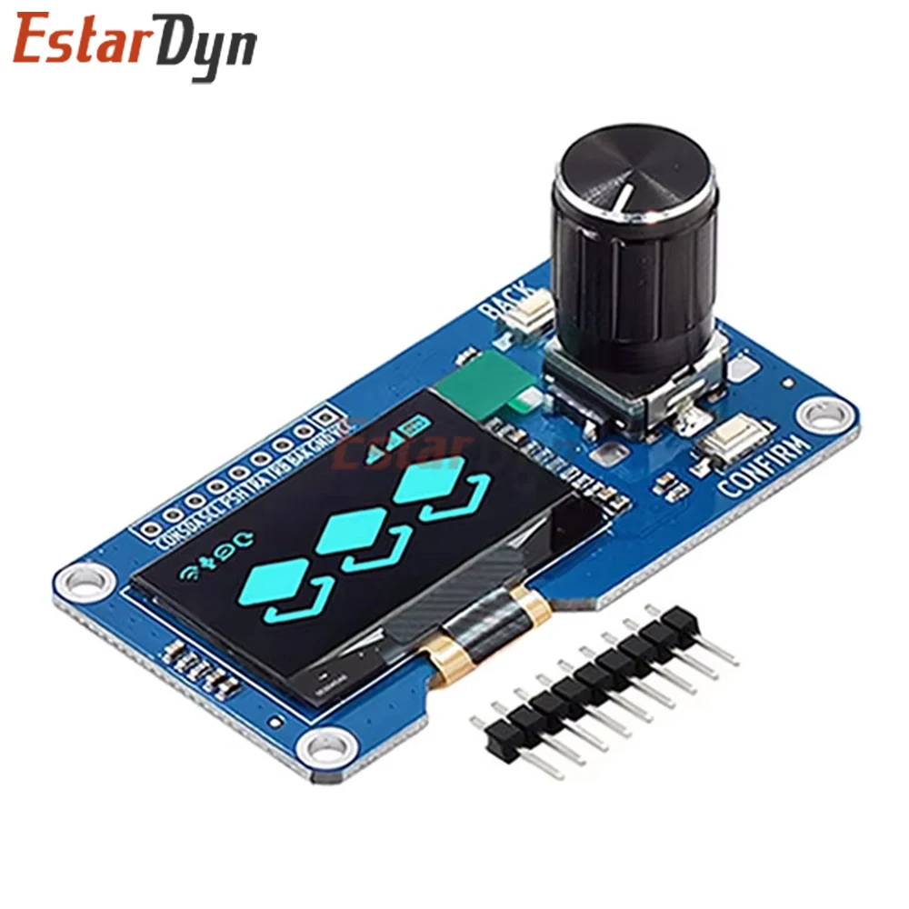 Display OLED Estardyn da 1,3 Pollici con Modulo Encoder Rotativo EC11, Schermo Bianco/Blu IIC per Controllo Menu Fai-da-Te - immagine 6