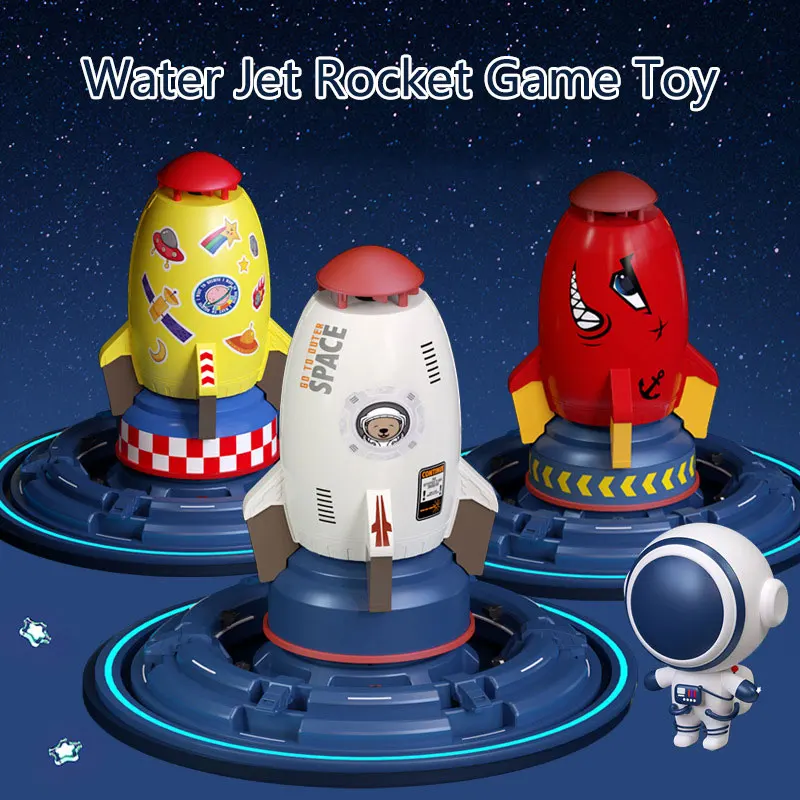 Verão jato de água girando foguete crianças brinquedos diversão pressão de  água liftoff jogos ao ar livre pai-criança brinquedo educacional interativo  - AliExpress