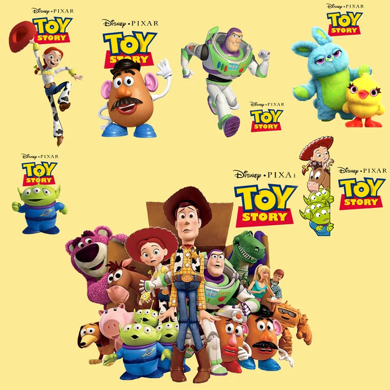 

Disney Toy Story Cartoon Woody Buzz Lightyear patches for Clothing Hoodies Printing Clothes DIY Stickers Accessory Patch Decor