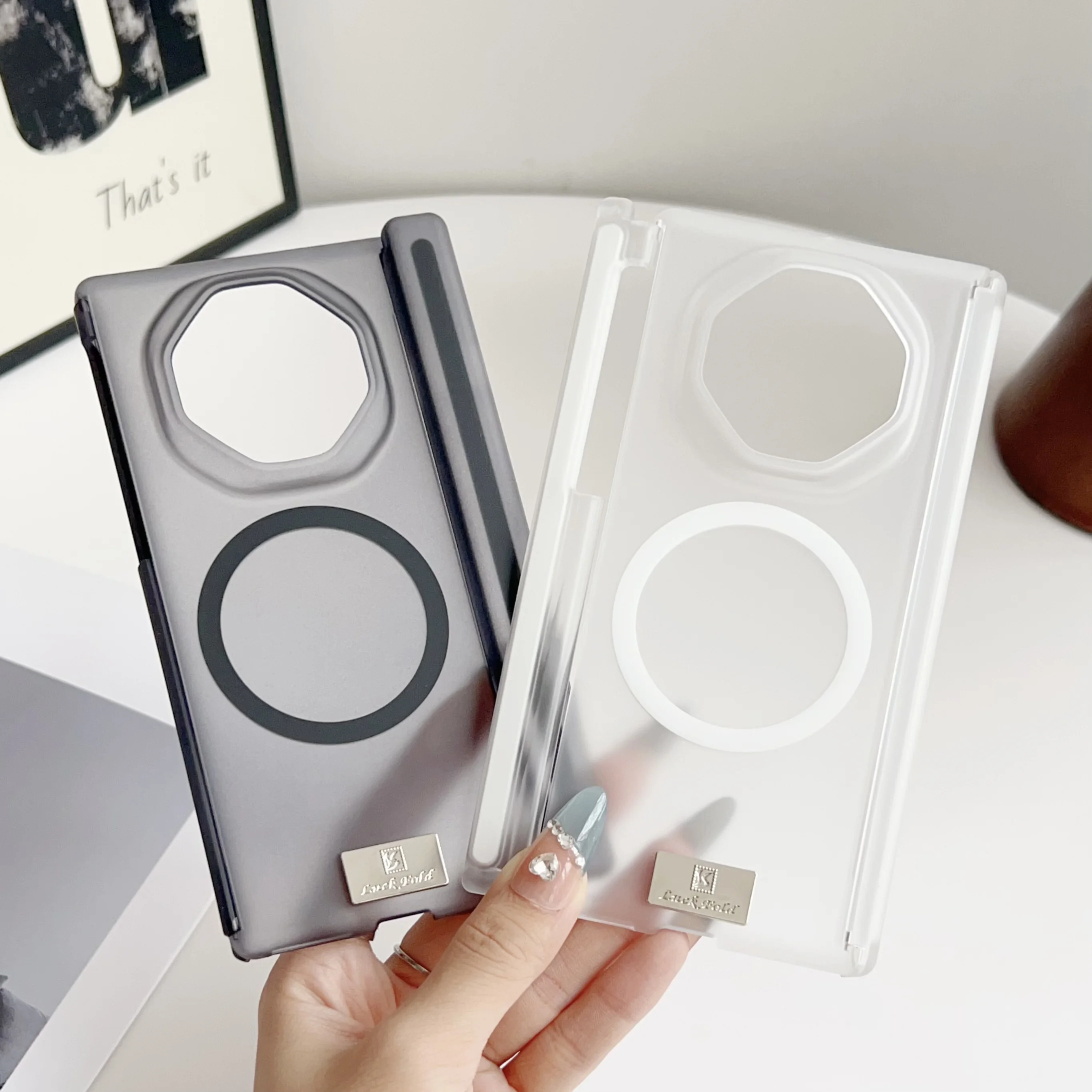 Matte Magnetic Dual Hinge Translucent PC Case