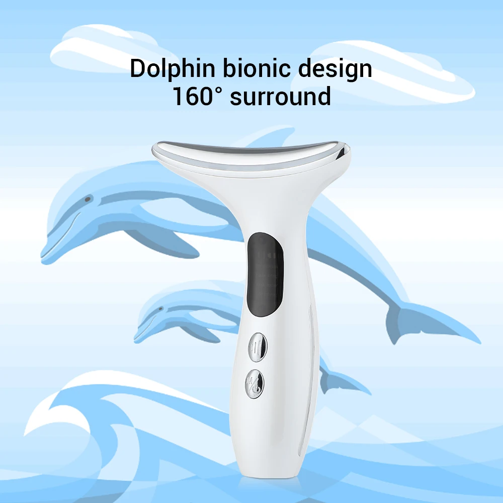 

4 In 1 Neck Face Lifting Massager Beauty Device LED Photon Heating And EMS For Skin Rejuvenation Remover Wrinkles Double Chin