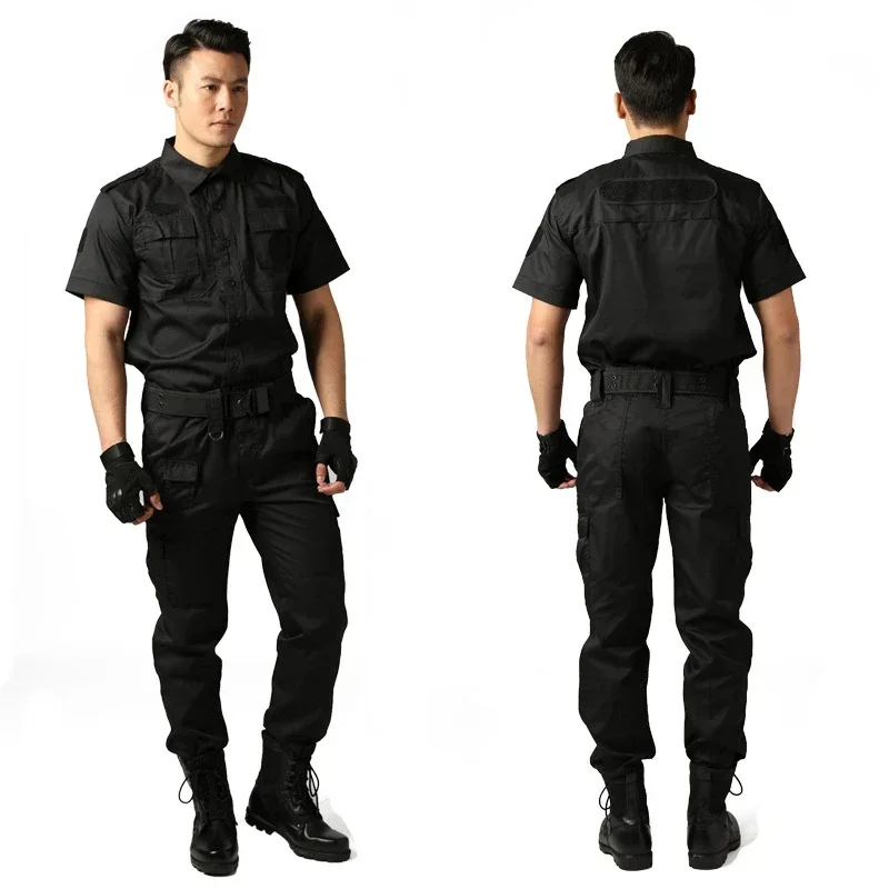 Black Uniform Tactical Clothing Security Guard Workshop Outdoor Training Summer Autumn Short Sleeve Long Sleeve 2