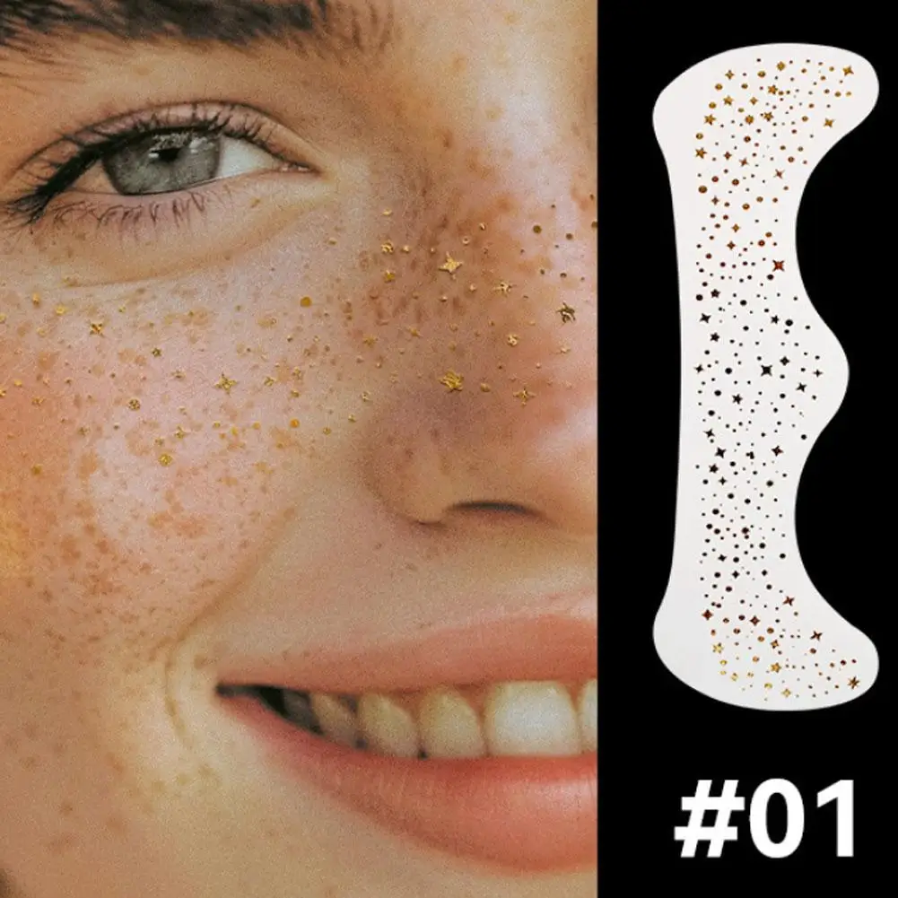 Freckles Makeup Patches-Face Temporary Tattoos Freckles- Beauty Face Makeup-Gold Fake Freckles Tattoo- Waterproof