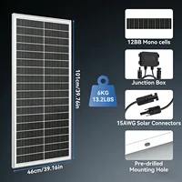 Panneau solaire monocristallin RVPOZWER 100W 12.8V 12BB, module solaire haute efficacité pour charger la batterie de camping-car et de remorque 3