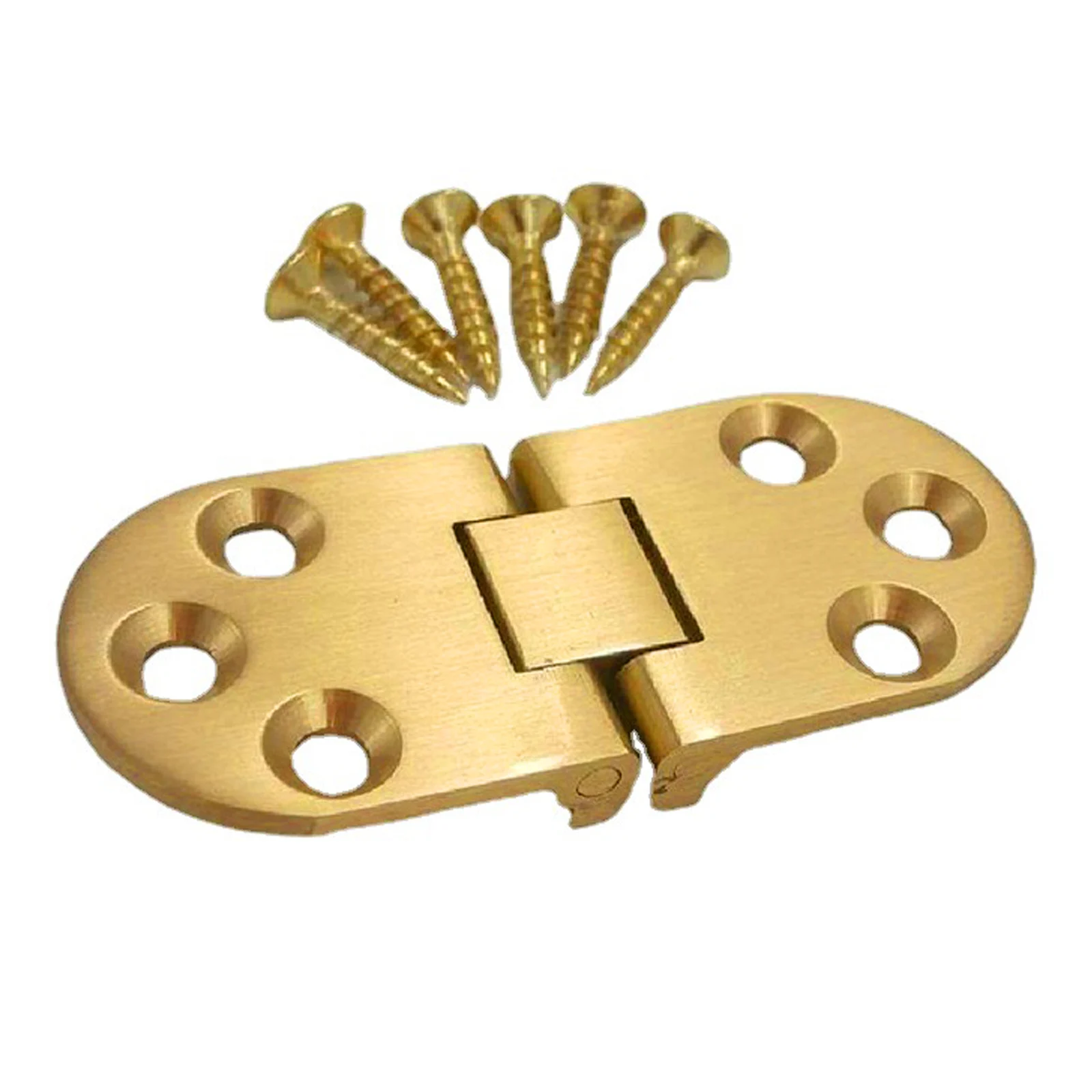 Description Picture 4 of item2pcs 180 Degree Copper Flap Hinges w/screws Flip Round Table Concealed Clamshell Hinge Folding Furniture Hardware 70/80mm×30mm