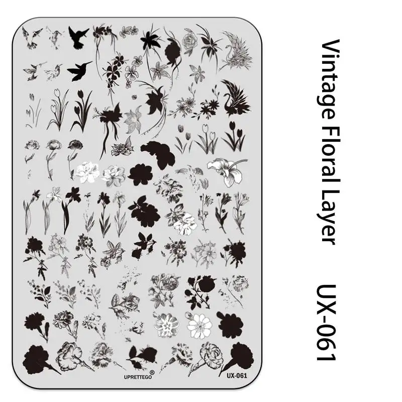 Stainless Steel Stamping Plate Template  Abstract Vintage Fabric Texture Pattern Xmas Halloween UX Serial 2 4