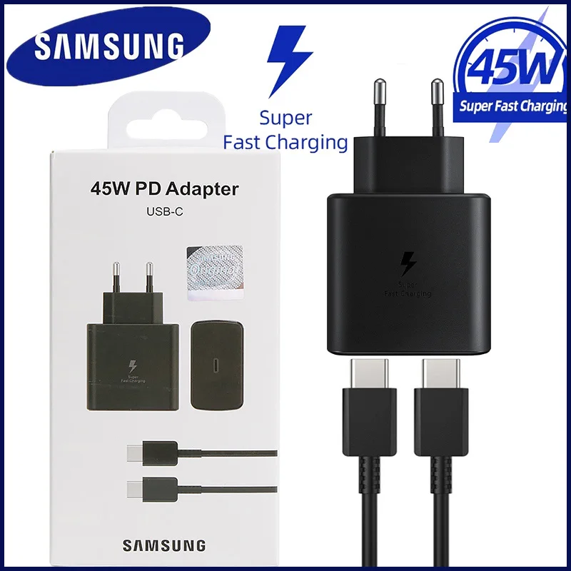 Samsung 45W Original USB-C Super Adaptive Fast Charge Charger EP-TA845 For Samsung  GALAXY S23 S22 Plus Ultra Note 10 20 5A Cable _ - AliExpress Mobile