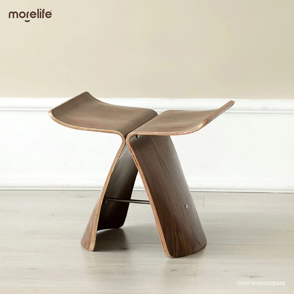 

New Simple Solid Wood Stool Ins Nordic Living Room Butterfly Coffee Table Fitting Room Stackable Log Shoe Small Bench Furniture