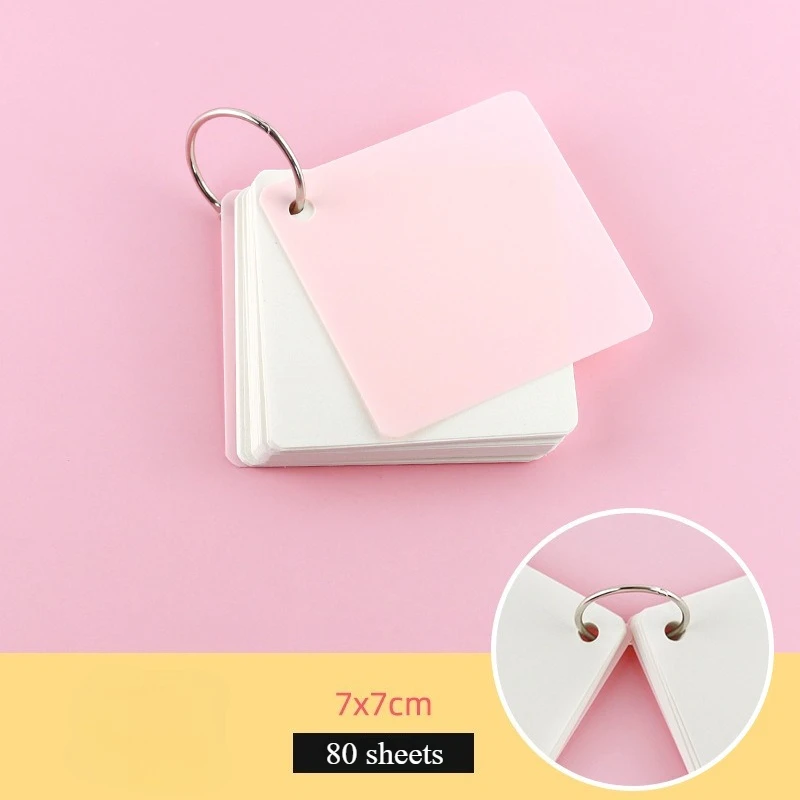 Compact Memo Pads with Blank Pages - Portable Study Notepads for Learning & Notetaking, 80-Sheet Loose Leaf with Ring