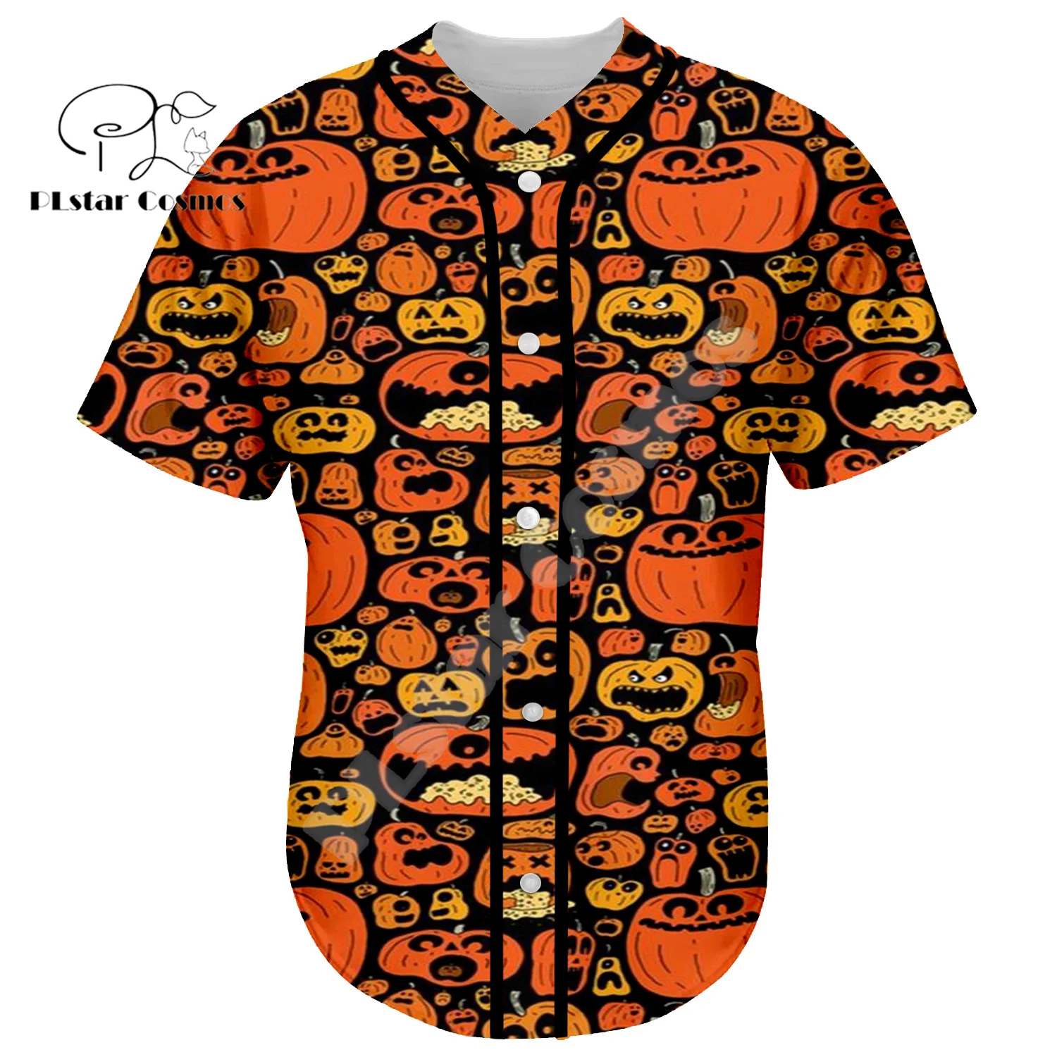 Halloween Cosplay Pumpkin Skull Ghost Tattoo Retro Colorful 3DPrint Harajuku Summer Funny Baseball Shirts Jersey Short Sleeves R