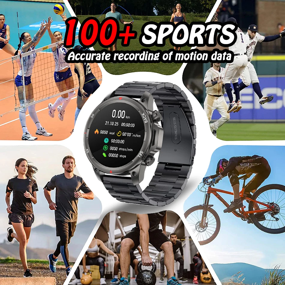 For Huawei Xiaomi GPS Tracker Smart Watch Men 360*360 HD Screen Heart Rate Bluetooth Call NFC Waterproof Heart Rate Smartwatch_voghion.com