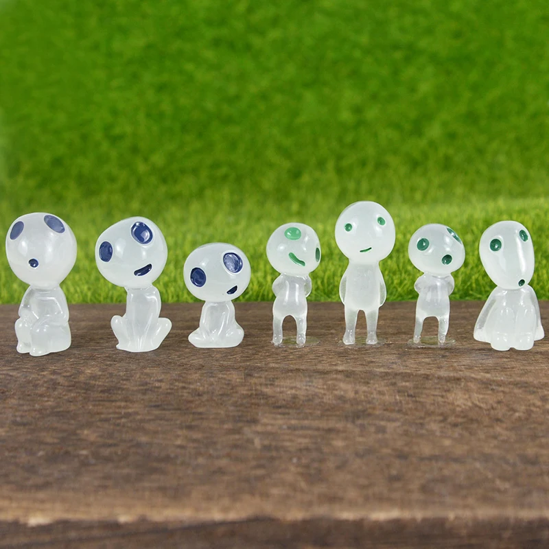 5/10Pcs Luminous Alien Elf Ghost Glowing Blue Green Light Decoration Micro Landscape Garden Miniature Doll Props Halloween Decor