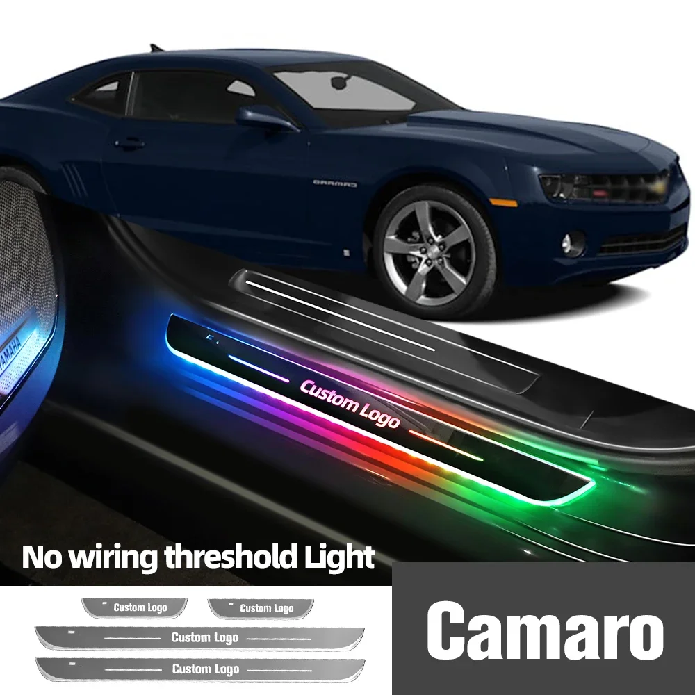 

For Chevrolet Camaro 1993-2018 2014 2016 2017 Car Door Sill Light Customized Logo LED Welcome Threshold Pedal Lamp Accessories