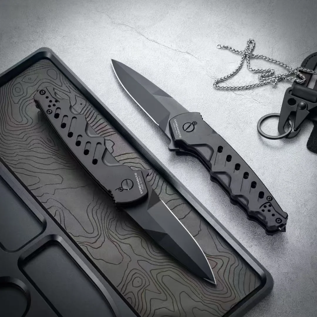CAIMANO NERO-N690 Steel Tactical Type Folding Knife Handy Mini knife Emergency rescue tool Mountaineering hunting survival knife 4