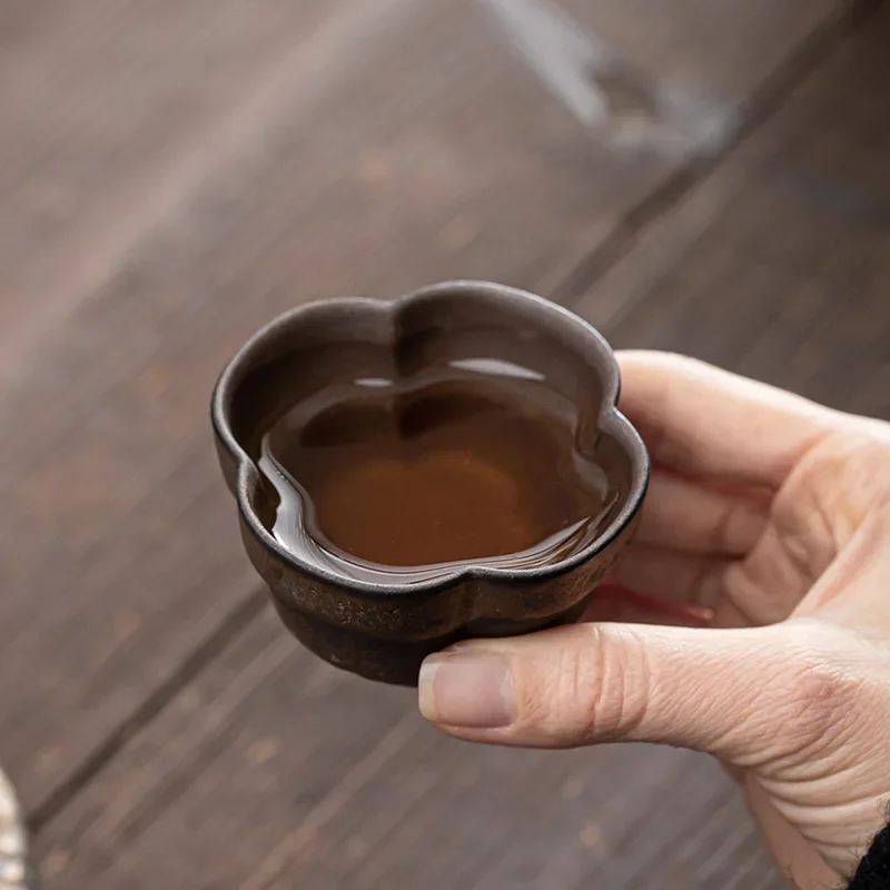 4pcs Retro Oven Fried Tea Cup Set Coffee Cup Japanese
